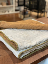 Load image into Gallery viewer, Charlestown Hand-Stitched Throw - Ochre / Sand
