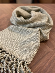 Hand-Loomed Boucle Scarf, Sage