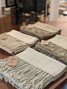 Hand-Loomed Boucle Scarf, Sand