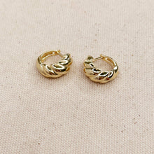 Load image into Gallery viewer, Croissant Clicker Hoop Earrings
