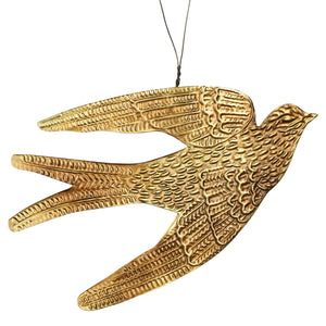 Antiqued Gold Bird Ornament