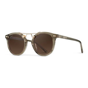 “Skyler” Polarized Sunglasses, Crystal Taupe / Maple Gradient Lens