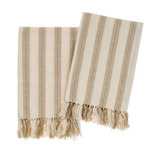 Load image into Gallery viewer, French Stripe Hand Towels, Sand, Set of 2
