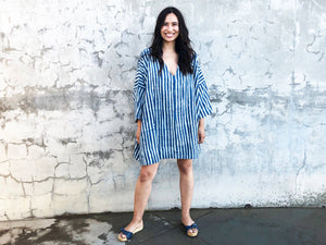 Striped Indigo Dress/Tunique