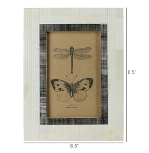 Ribbed Black & White Border Frame, 4x6