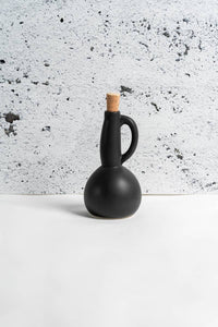 Stoneware Olive Oil Bottle, Matte Black