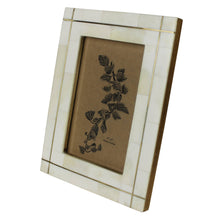 Load image into Gallery viewer, Bone with Brass Grid Frame,  4x6
