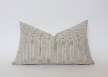Load image into Gallery viewer, Striped Linen-Blend Pillow, Beige, Lumbar
