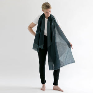 Merino Wool "Boulder" Scarf, Slate