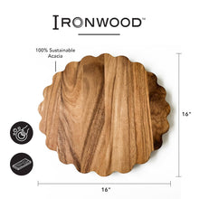 Load image into Gallery viewer, Acacia Scalloped Serving Board, 16"
