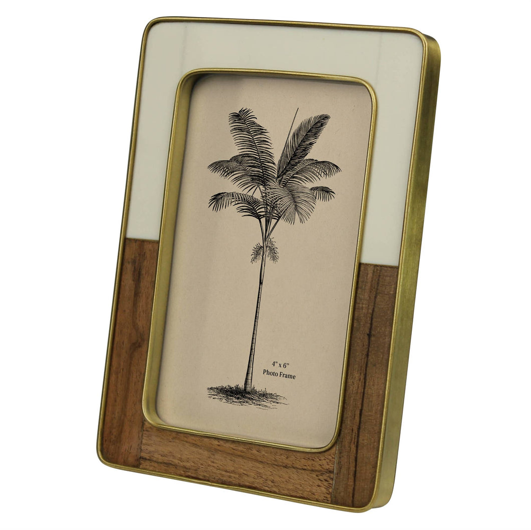 Teak, Resin + Brass Frame, 4