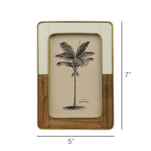 Load image into Gallery viewer, Teak, Resin + Brass Frame, 4&quot; x 6&quot;
