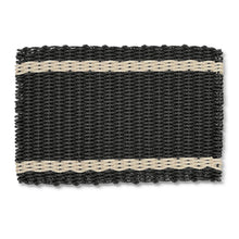Load image into Gallery viewer, Lobster Rope™ Doormat: Black &amp; Light Tan Tailored Stripes: 24x36
