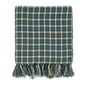 Houndstooth Throw, Teal