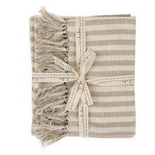 Load image into Gallery viewer, Bengal Stripe Hand Towels, Stone, Set of 2

