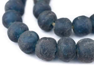 Jumbo Recycled Glass Beads, Deepest Teal