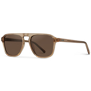 “Emerson” Polarized Sunglasses, Crystal Brown / Brown Lens
