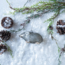 Load image into Gallery viewer, 4&quot; Grey Mouse Ornament
