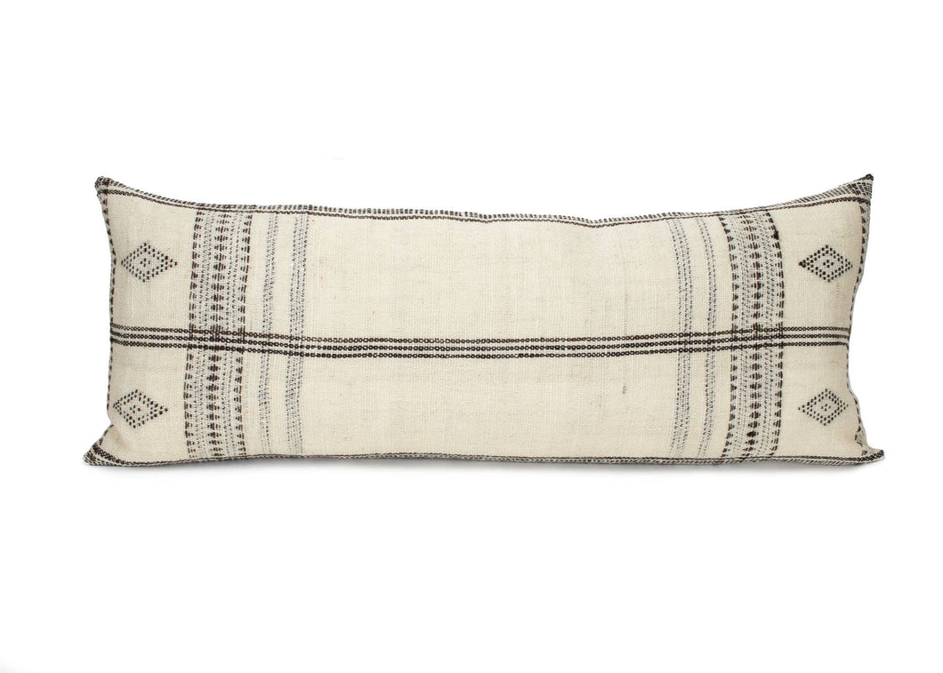 Indian Wool Grand Lumbar Pillow, Ivory