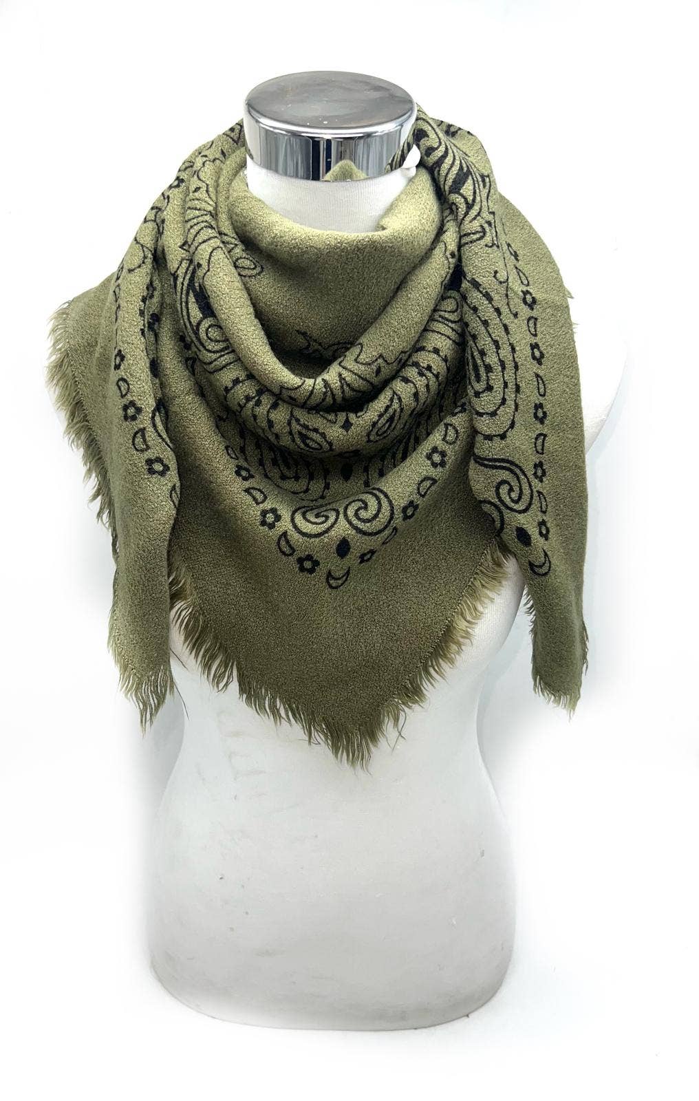 Large Bandana Scarf, Vert Khaki