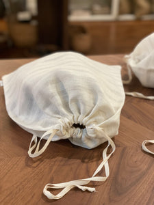 Hand-Stitched Linen Bread Bag, Medium