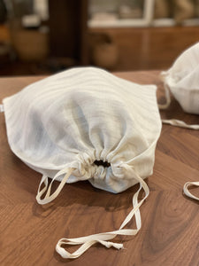 Hand-Stitched Linen Bread Bag, Small