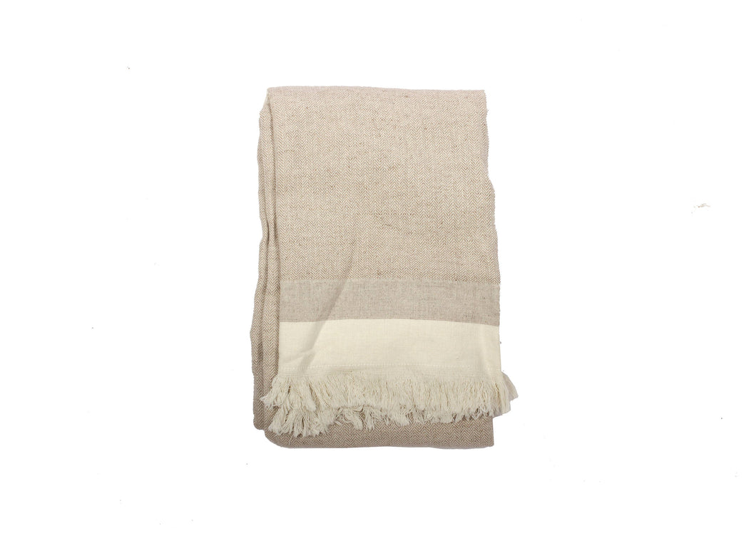 Recycled Cotton Throw, Taupe