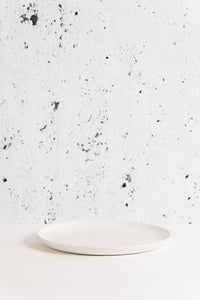 Stoneware Flat Dinner Plate, Matte White
