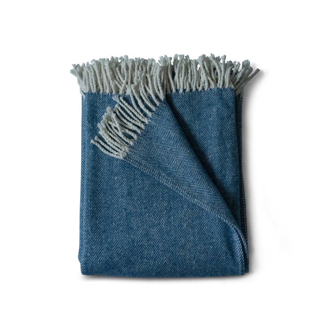 Cotton Herringbone Throw, Dusk