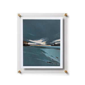 Lucite Floating Frame with Gold Hardware, 15" x 18"