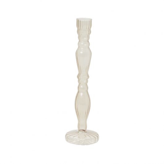 Fluted Tall Taper Vase, Smoke