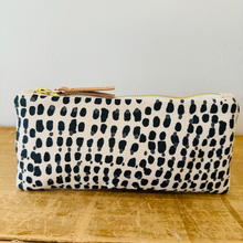 Load image into Gallery viewer, Pencil Zipper Pouch, Light Worn Black + Storm Double Dot
