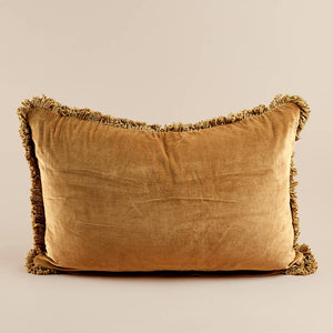 Velvet Lumbar Cushion, Nutmeg