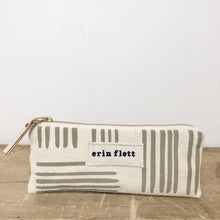 Load image into Gallery viewer, Pencil Zipper Pouch, Oatmeal Brush Stripe
