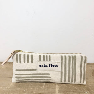 Pencil Zipper Pouch, Oatmeal Brush Stripe