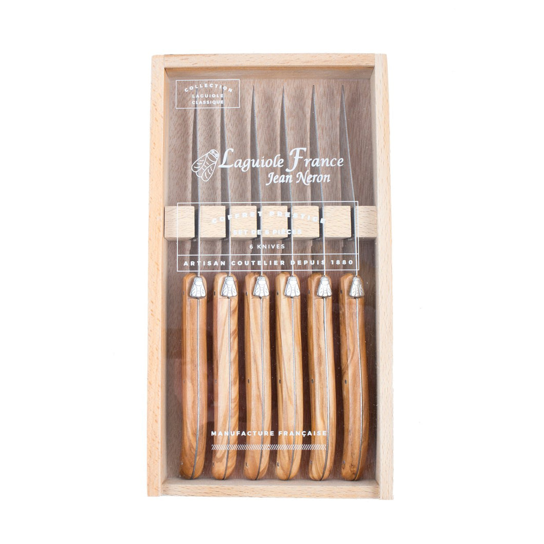 Olivewood Laguiole Knives - Set of Six