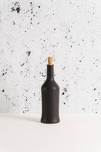 Stoneware Olive Oil Bottle, Matte Black