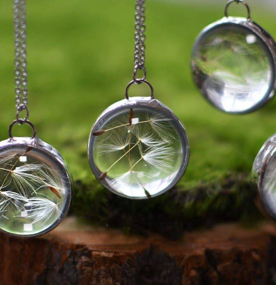 Dandelion Seed Pendant Necklace