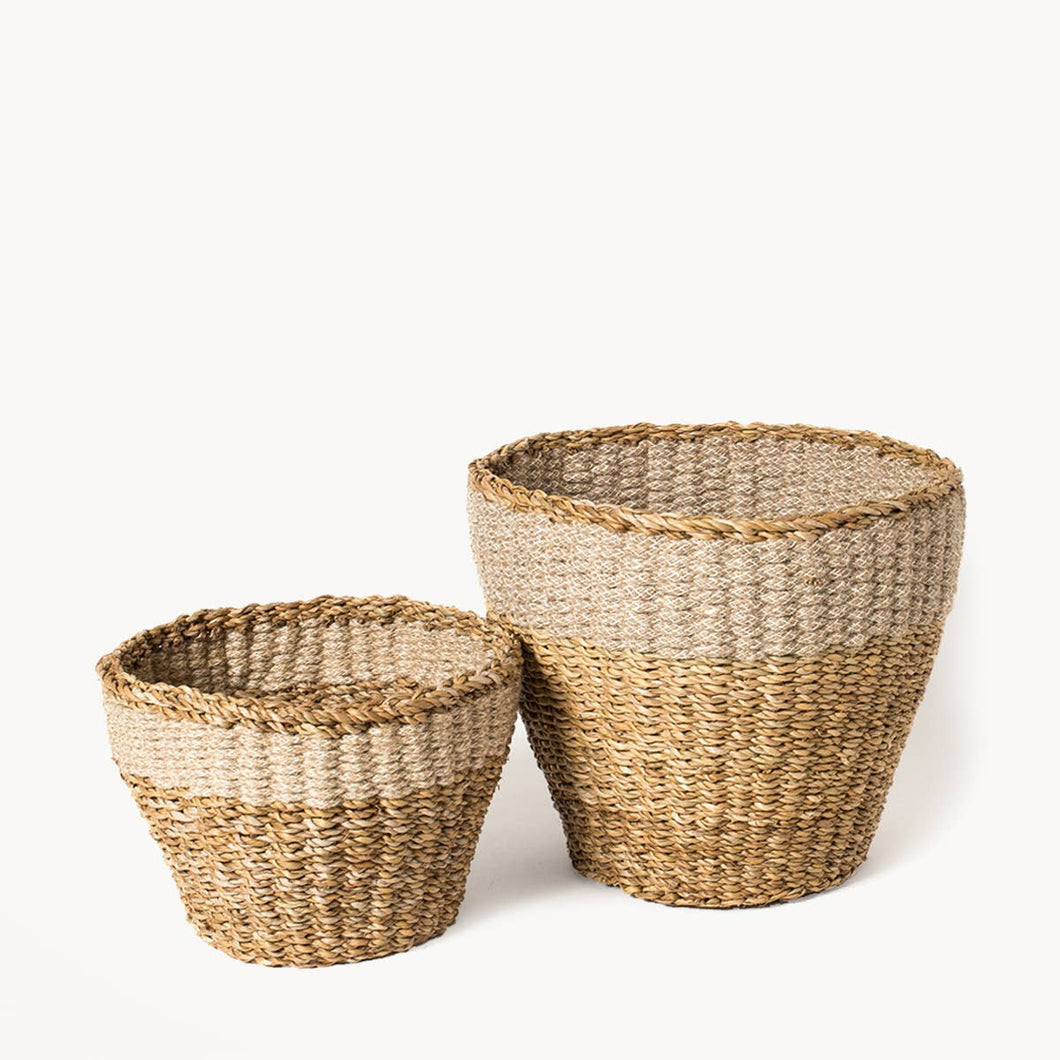 Handwoven Storage Baskets, Set of Two