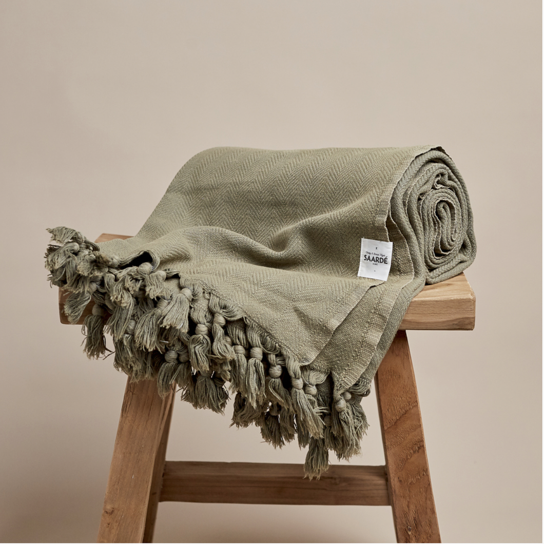 Vintage Wash Blanket, Olive
