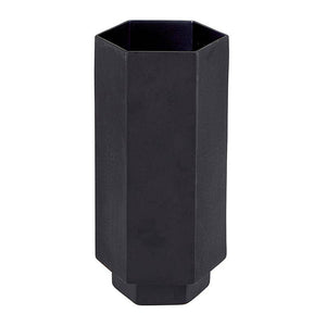 Matte Black Hexagonal Vase, Medium