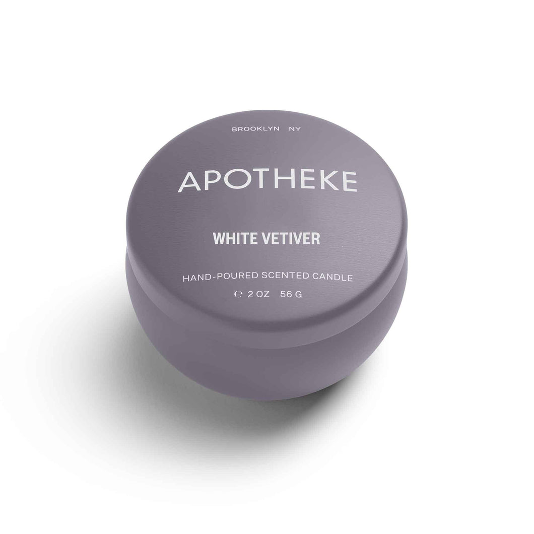 White Vetiver Mini Tin Candle, 2oz.