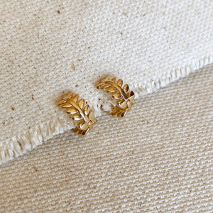 18k Gold Filled Leaf Hoops