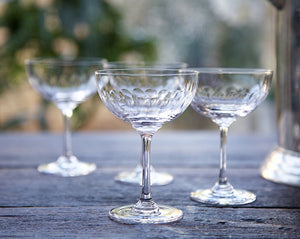 Etched Crystal Champagne Saucer