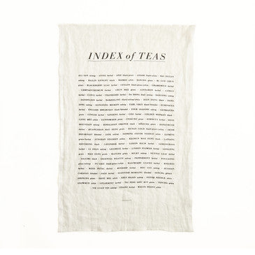 Index of Teas Tea Towel - Black/Oyster White