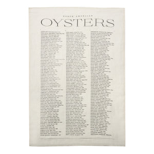 Oyster List Tea Towel - Black/Oyster White